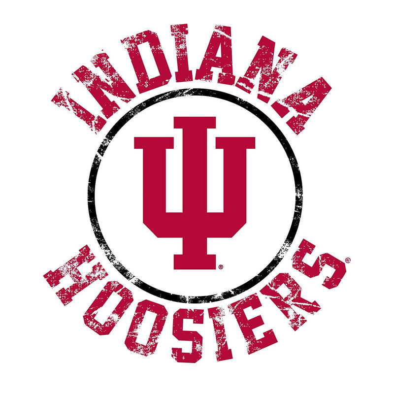 Indiana University Hoosiers Distressed Circle Logo Short Sleeve T-Shirt - White