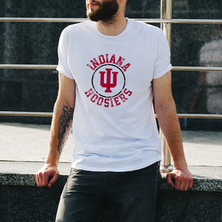 Indiana University Hoosiers Distressed Circle Logo Short Sleeve T-Shirt - White