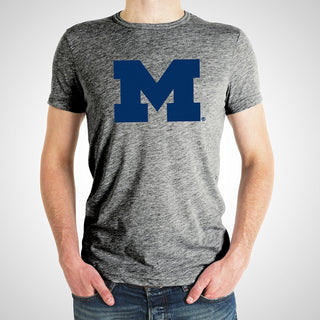 Primary Logo University of Michigan Basic Cotton Short Sleeve T Shirt - Sport Grey