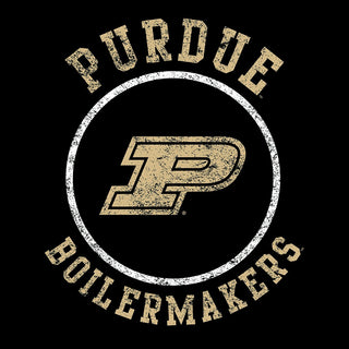 Distressed Circle Logo Purdue - Black