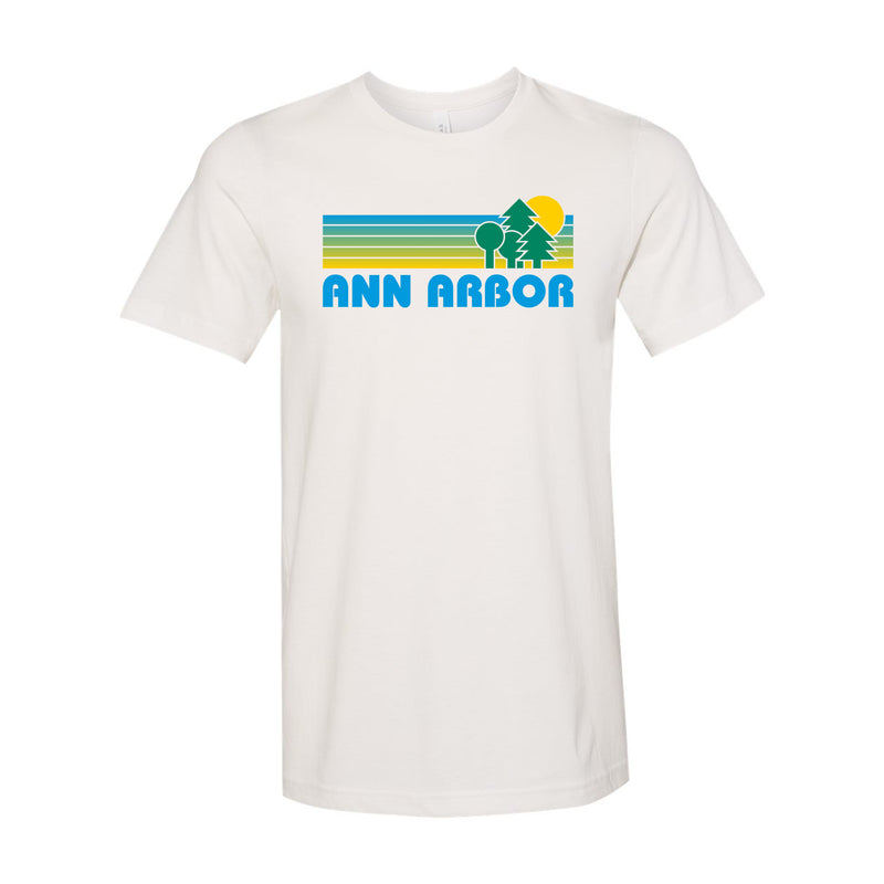 Ann Arbor Retro Treeline Canvas T-Shirt - Vintage White