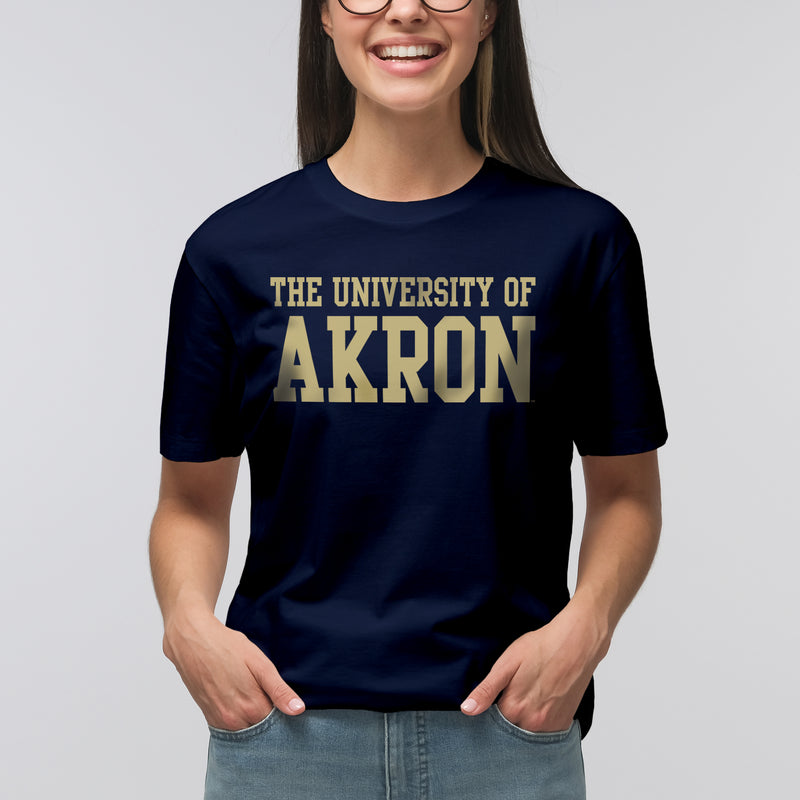 Akron Zips Basic Block T Shirt - Navy