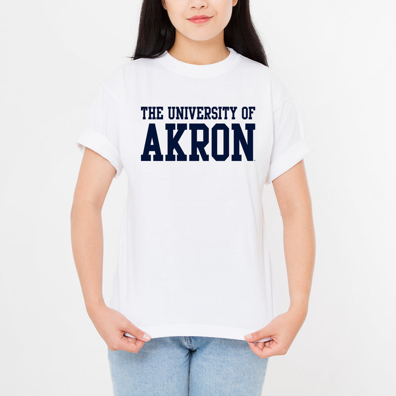 Akron Zips Basic Block T Shirt - White
