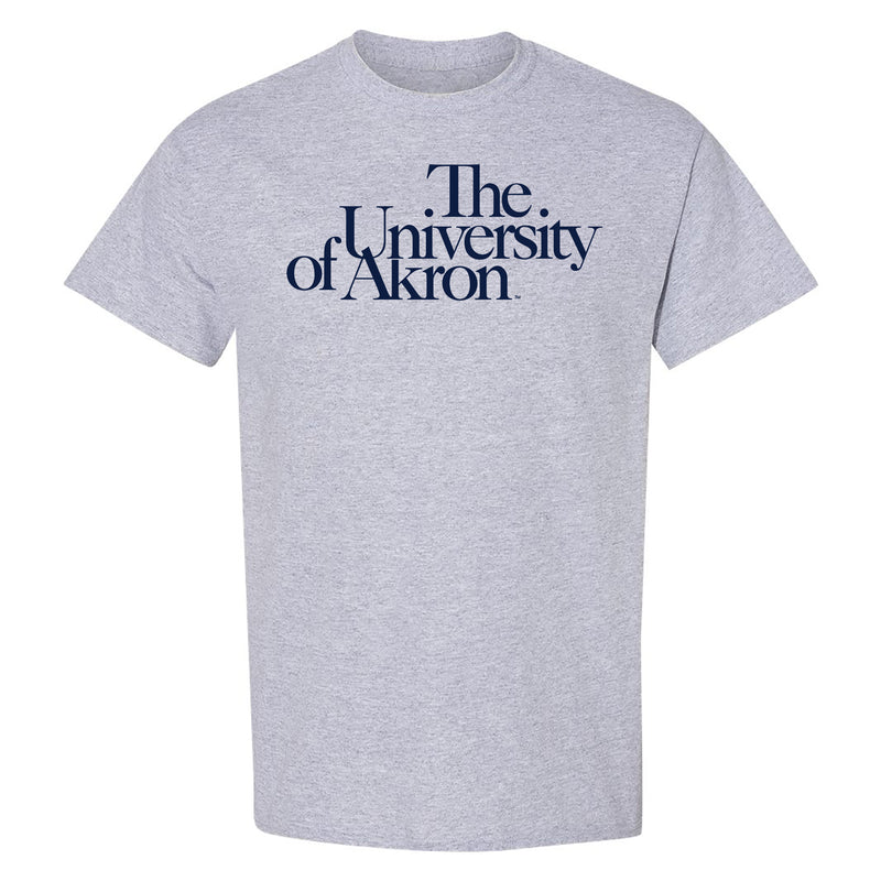 Akron Zips Institutional Logo T Shirt - Sport Grey