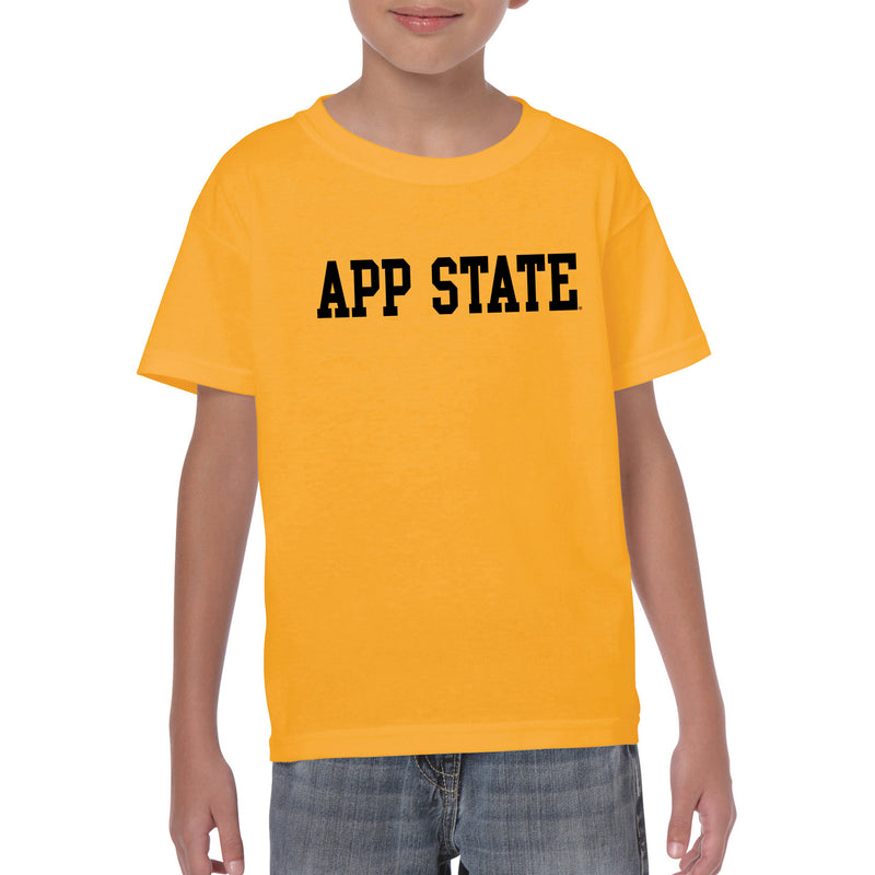 Appalachian State University Mountaineers Basic Block Cotton Youth T-Shirt - Gold