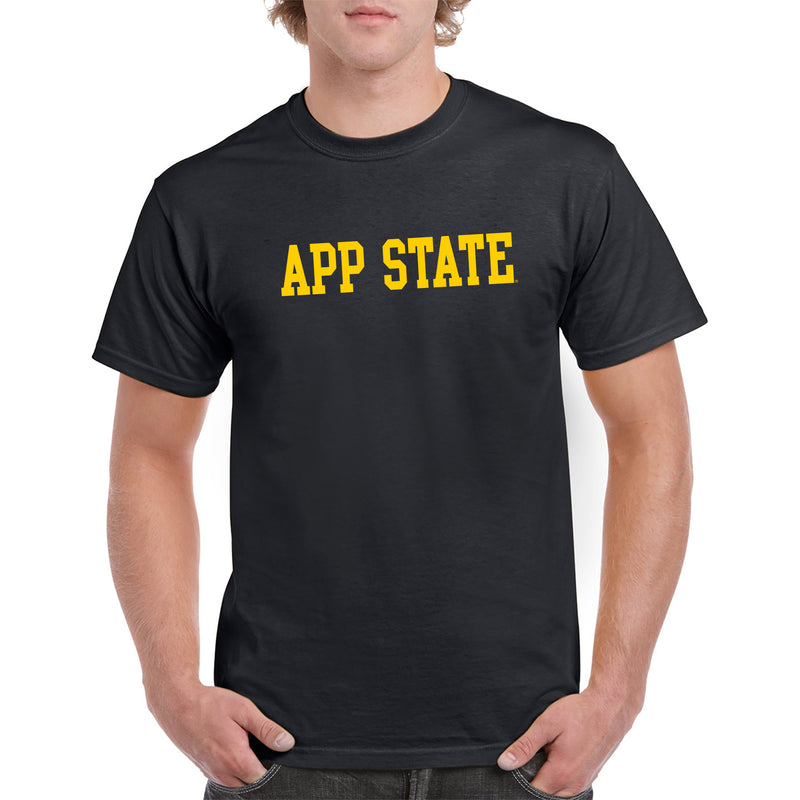 Appalachian State University Mountaineers Basic Block Cotton T-Shirt - Black