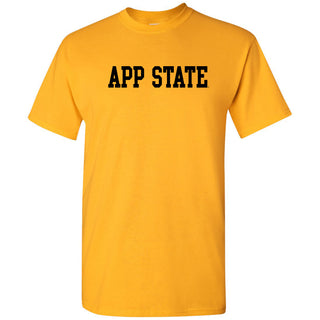 Appalachian State University Mountaineers Basic Block Cotton T-Shirt - Gold