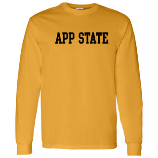 Appalachian State University Mountaineers Basic Block Cotton Long Sleeve T-Shirt - Gold
