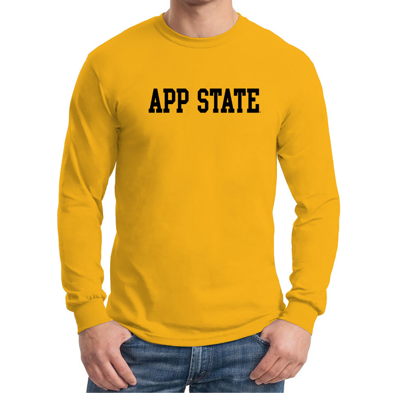 Appalachian State University Mountaineers Basic Block Cotton Long Sleeve T-Shirt - Gold