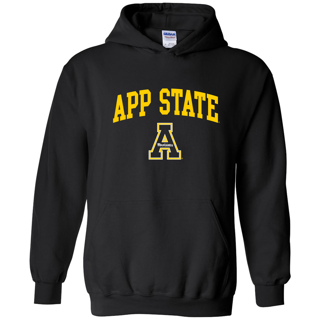 Appalachian State University Mountaineers Arch Logo Cotton Hoodie - Bl ...