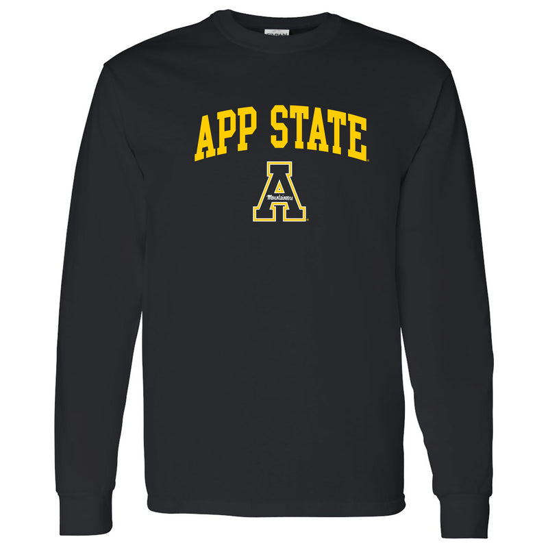 Appalachian State University Mountaineers Arch Logo Cotton Long Sleeve T-Shirt - Black