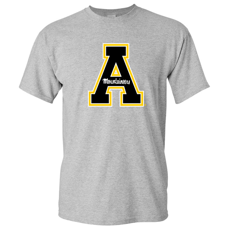 Appalachian State University Mountaineers Primary Logo Cotton T-Shirt - Sport Grey