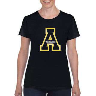 Appalachian State University Mountaineers Primary Logo Cotton Women's T-Shirt - Black