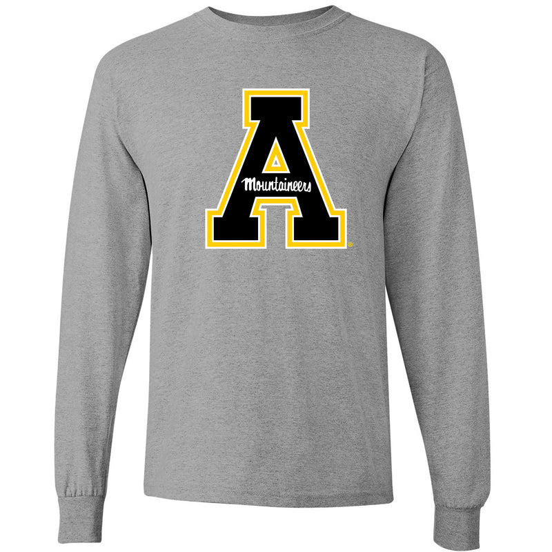 Appalachian State University Mountaineers Primary Logo Cotton Long Sleeve T-Shirt - Sport Grey