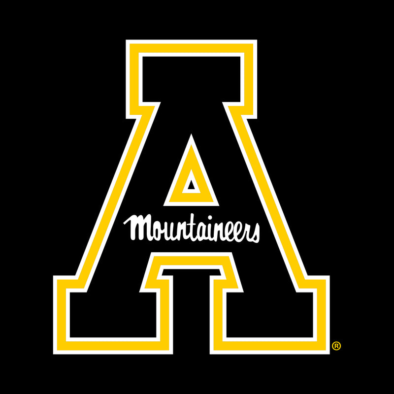 Appalachian State University Mountaineers Primary Logo Cotton Womens T-Shirt - Black