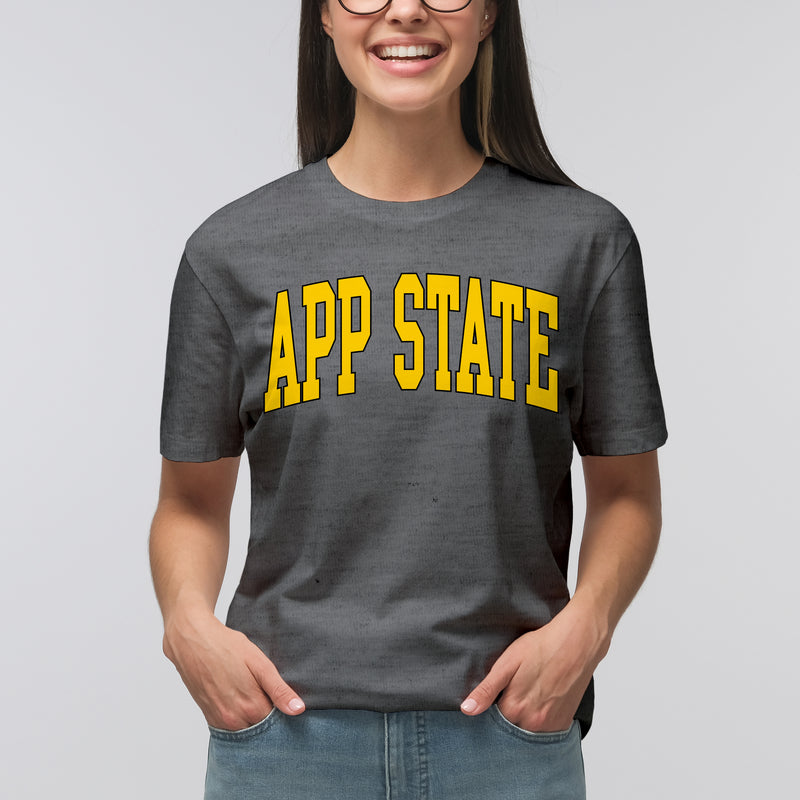App State Mountaineers Mega Arch T-Shirt - Graphite Heather