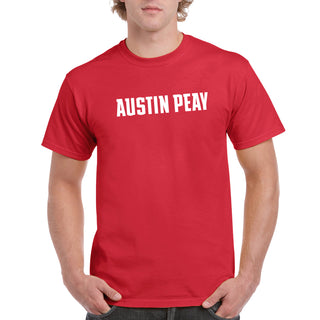 Austin Peay State University Governors Basic Block Cotton T-Shirt - Red