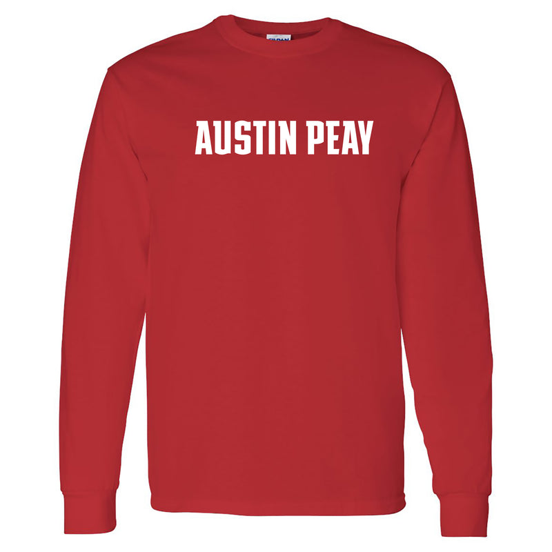Austin Peay State University Governors Basic Block Cotton Long Sleeve T-Shirt - Red