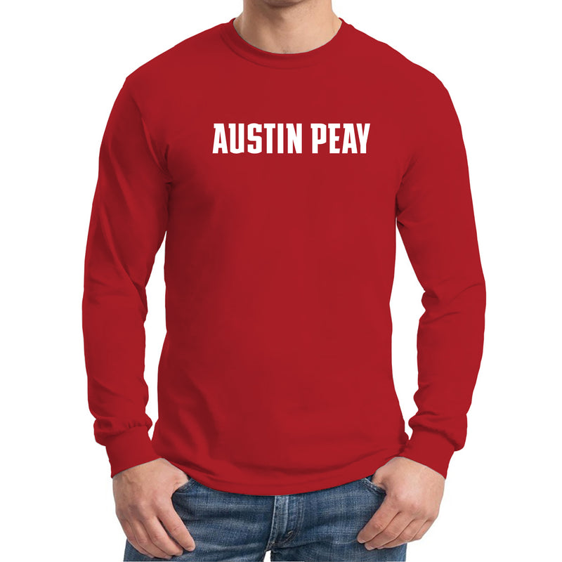 Austin Peay State University Governors Basic Block Cotton Long Sleeve T-Shirt - Red