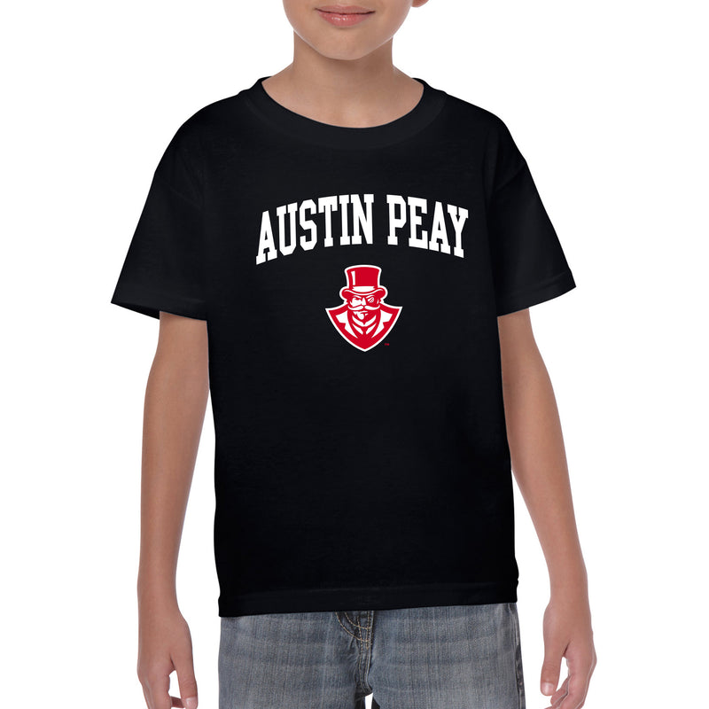 Austin Peay State University Governors Arch Logo Cotton Youth T-Shirt - Black