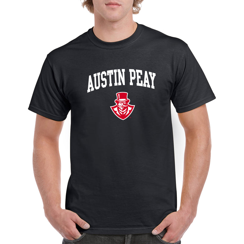Austin Peay State University Governors Arch Logo Cotton T-Shirt - Black