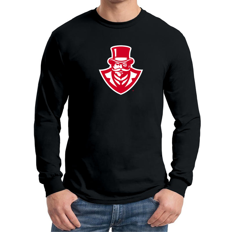 Austin Peay State University Governors Primary Logo Cotton Long Sleeve T-Shirt - Black