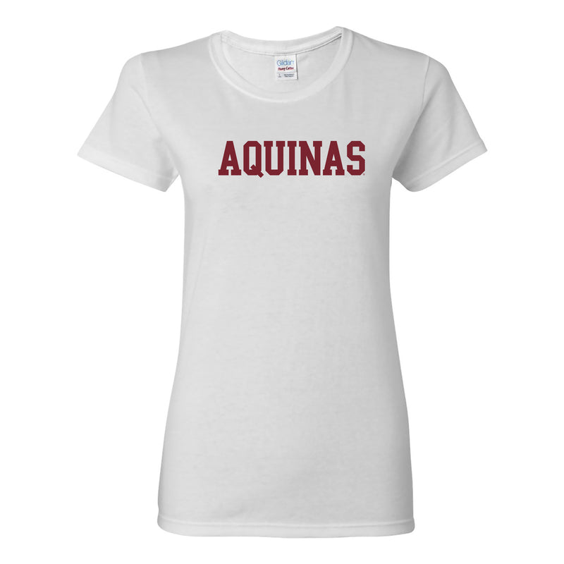 Aquinas Saints Basic Block Womens T Shirt - White