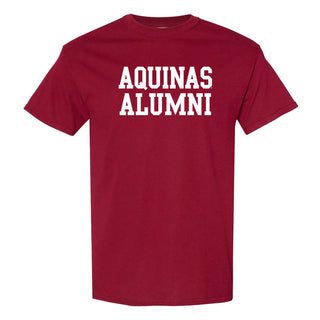 Aquinas College Saints Basic Block Alumni Cotton Short Sleeve T Shirt - Garnet