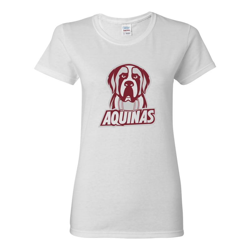 Aquinas College Saints Primary Logo Basic Cotton Womens Short Sleeve T Shirt - White