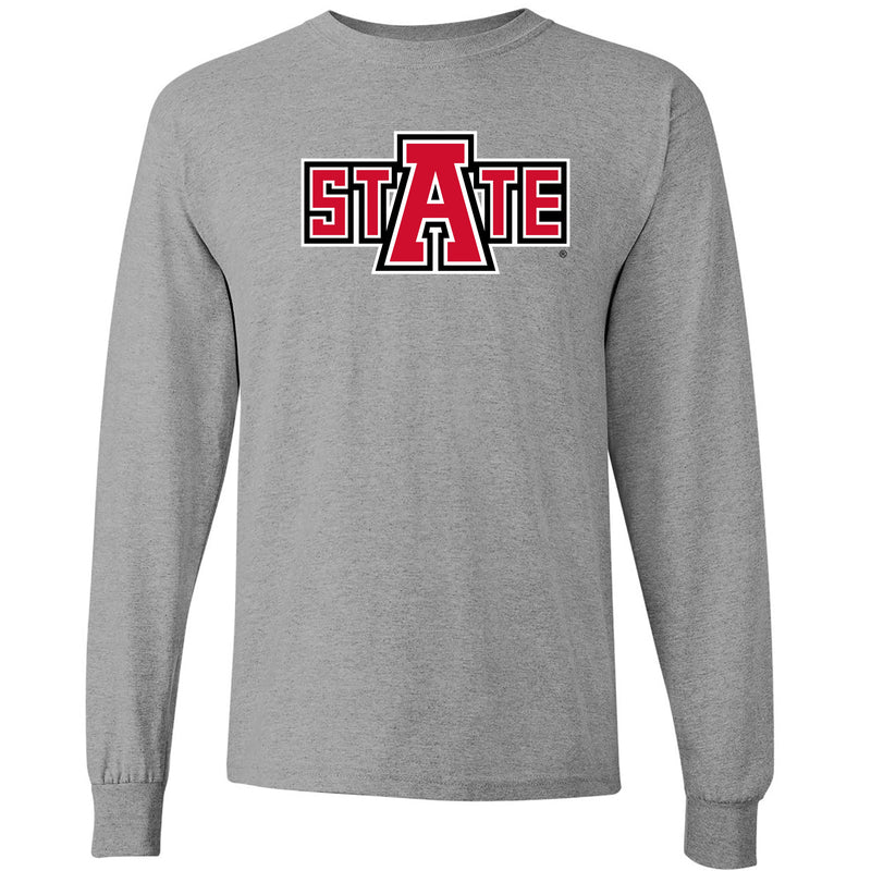 Arkansas State Secondary Logo Long Sleeve - Sport Grey