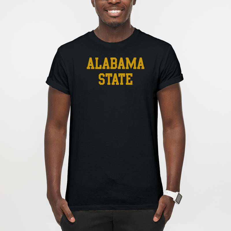 Alabama State University Hornets Basic Block Short Sleeve T Shirt - Black