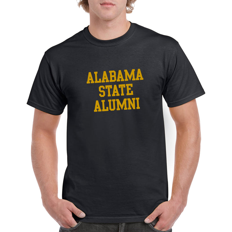 Alabama State University Hornets Basic Block Alumni Short Sleeve T Shirt - Black