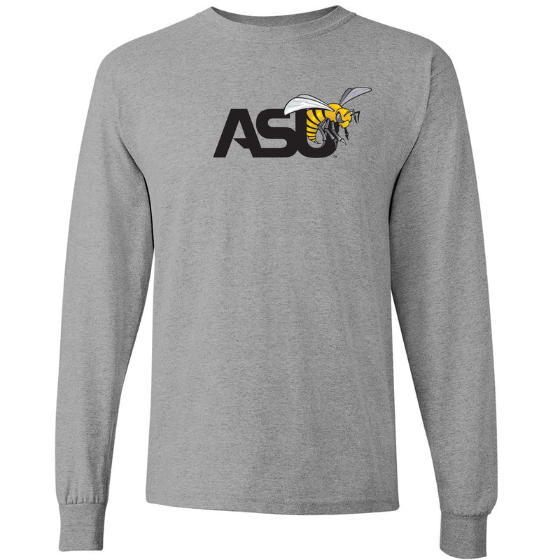 Alabama State University Hornets Primary Logo Long Sleeve T Shirt - Sport Grey