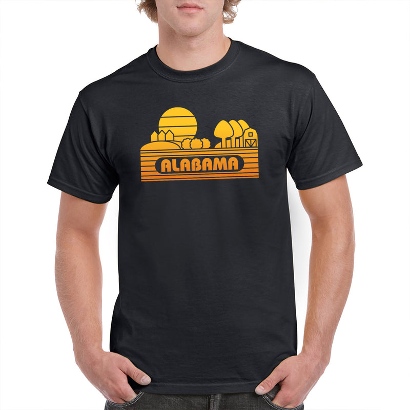 Alabama Groovy Sunset T-Shirt - Black