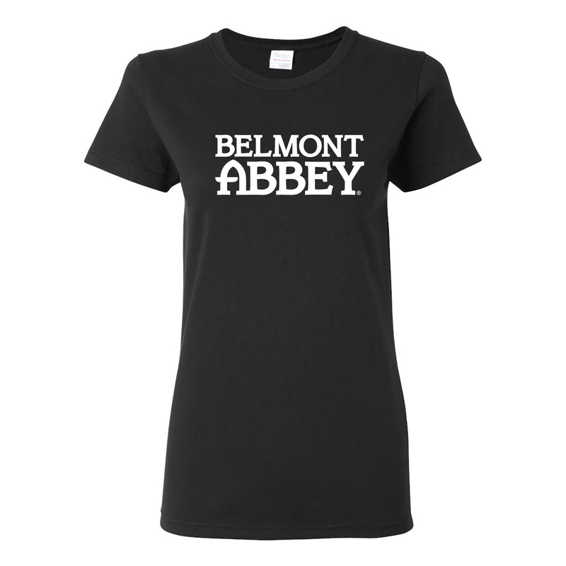 Belmont Abbey College Crusaders Basic Block Womens Short Sleeve T Shirt - Black