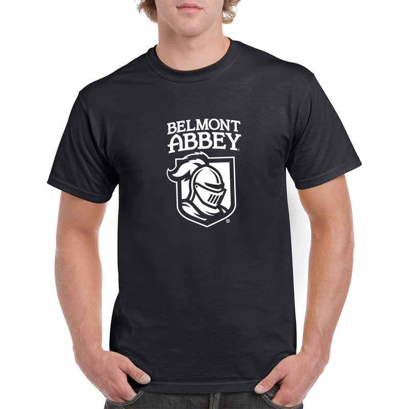 Belmont Abbey College Crusaders Arch Logo Short Sleeve T Shirt - Black