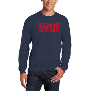 Belmont Bruins Basic Block Crewneck - Navy