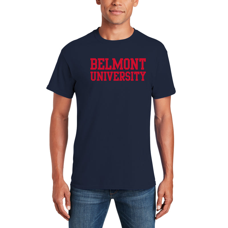 Belmont University Bruins Basic Block Cotton Short Sleeve T Shirt - Navy