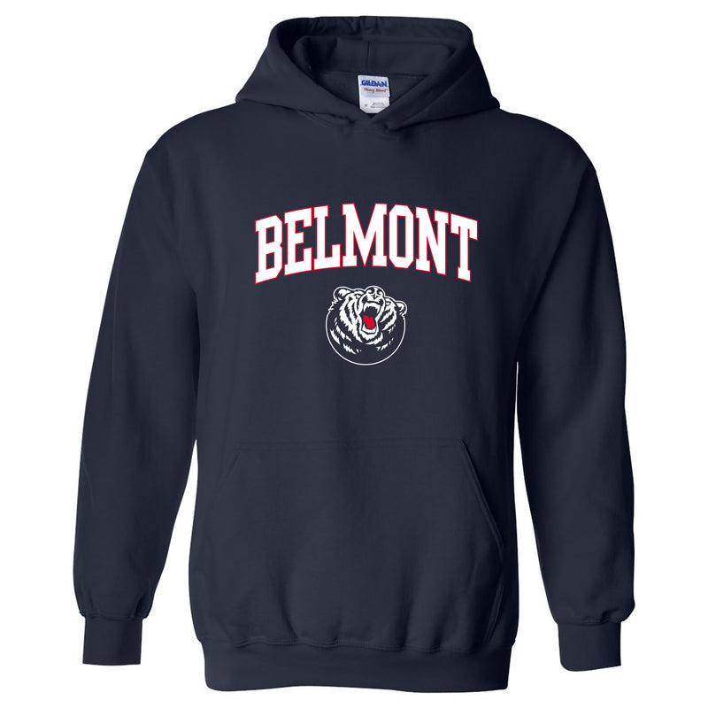 Belmont University Burins Arch Logo Heavy Blend Hoodie - Navy
