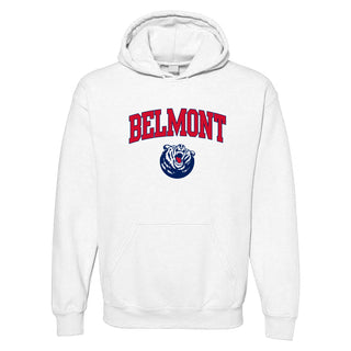 Belmont University Burins Arch Logo Heavy Blend Hoodie - White