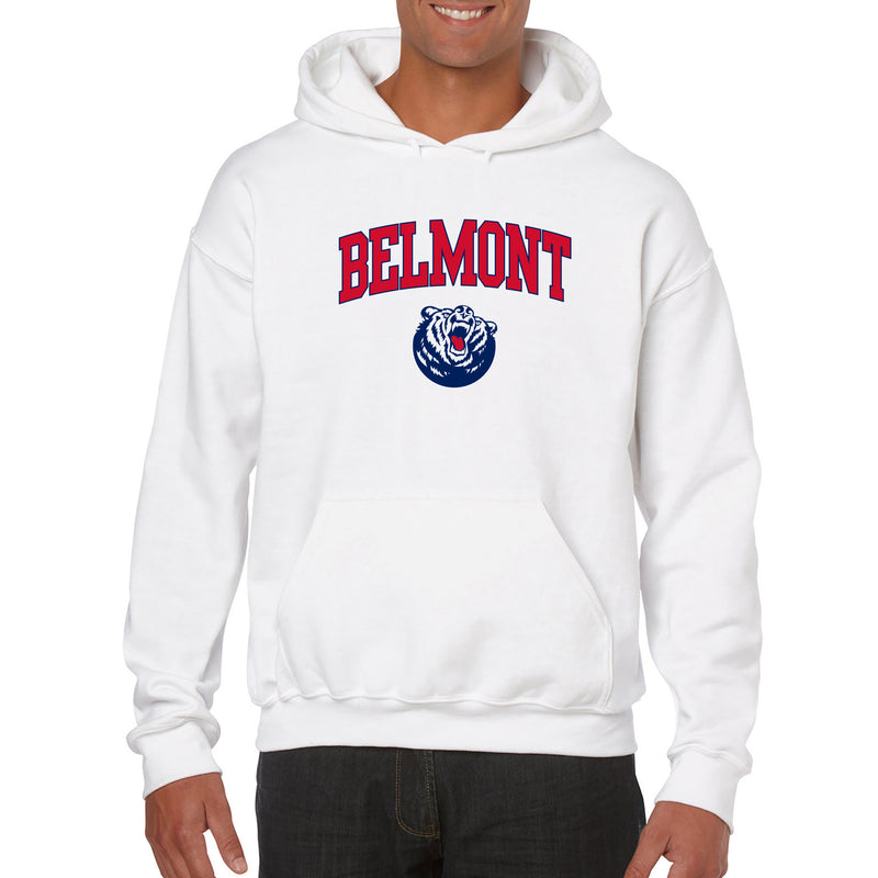 Belmont University Burins Arch Logo Heavy Blend Hoodie - White