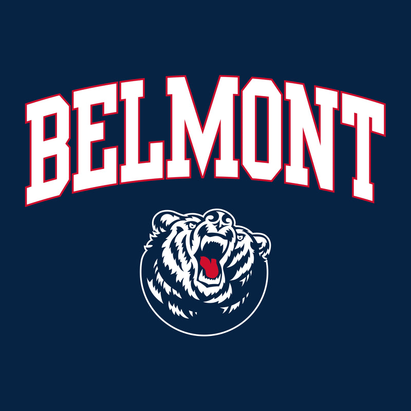 Belmont University Bruins Arch Logo Womens Basic Cotton T Shirt - Navy