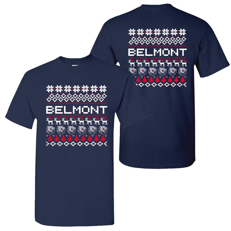 Belmont Holiday Sweater T-Shirt - Navy