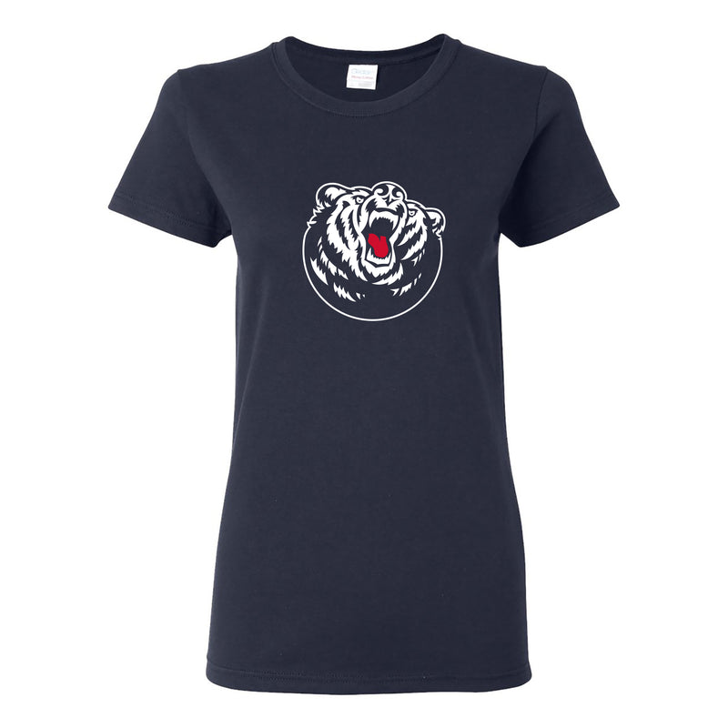 Belmont University Bruins Primary Logo Womens Basic Cotton Short Sleeve T Shirt - Navy