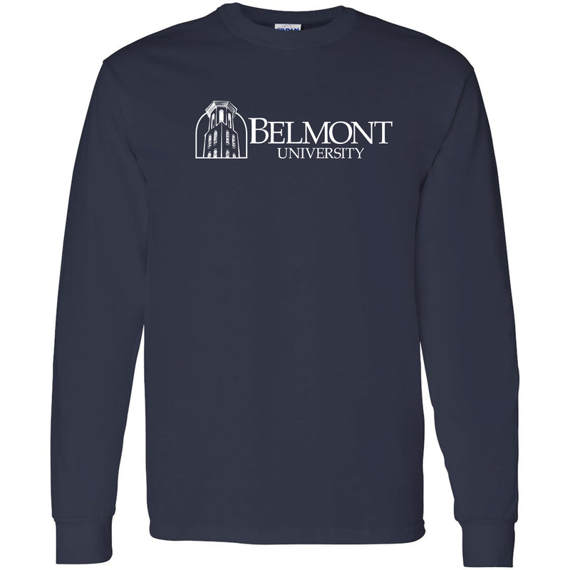 Belmont University Bruins Institutional Logo Cotton Long Sleeve T Shirt - Navy
