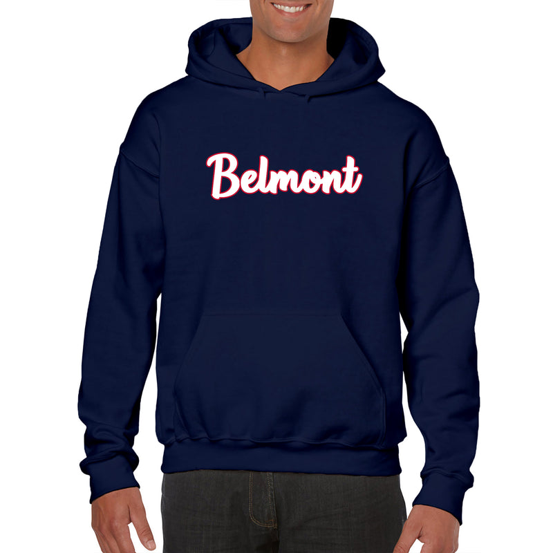 Belmont University Burins Basic Script Heavy Blend Hoodie - Navy