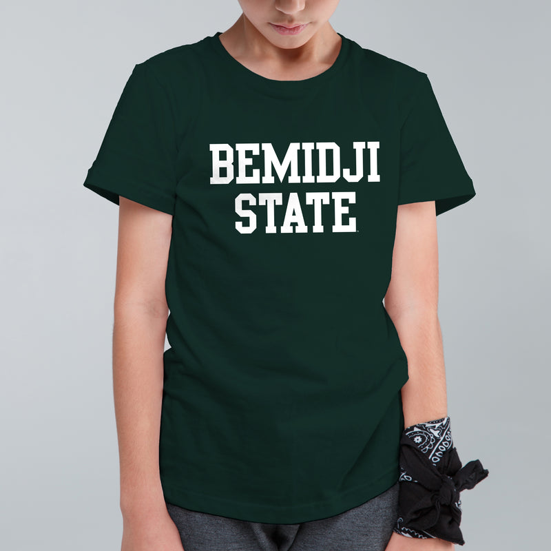 Bemidji State Beavers Basic Block Youth T Shirt - Forest