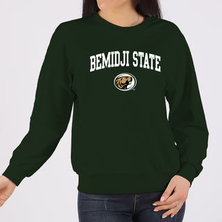 Bemidji State Beavers Arch Logo Crewneck Sweatshirt - Forest