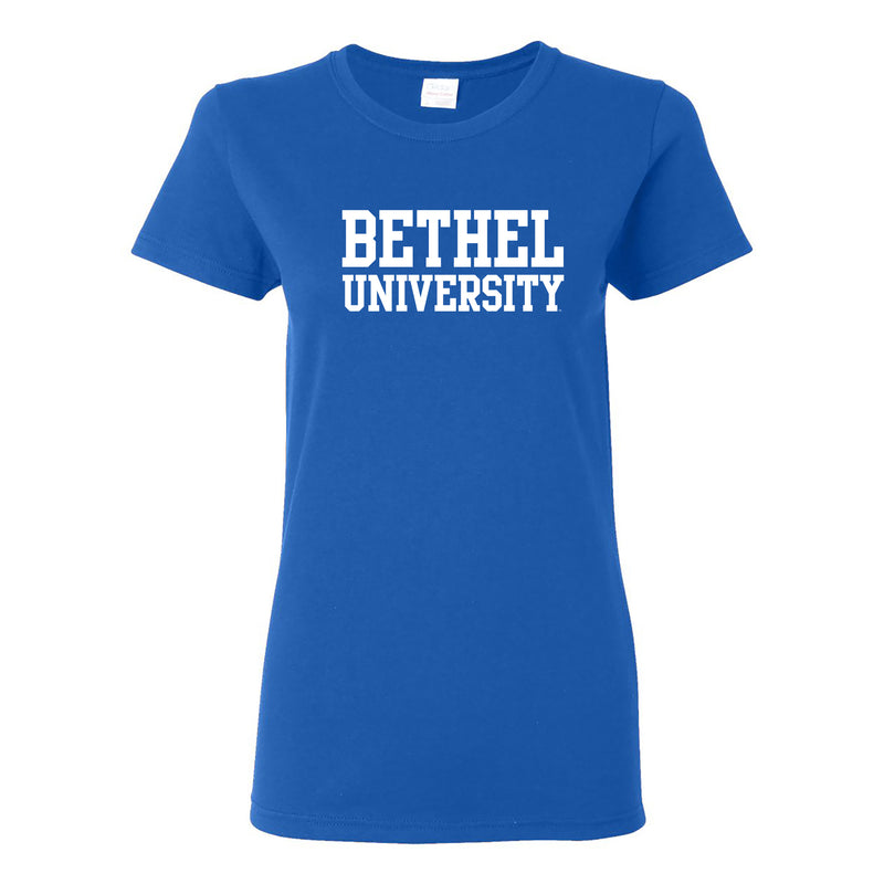 Bethel University Pilots Basic Block Womens Short Sleeve T Shirt - Royal