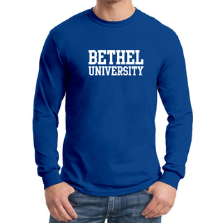 Bethel University Pilots Basic Block Long Sleeve T Shirt - Royal